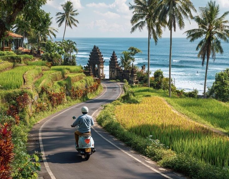 Bali back road scooter rice field — hidden discovery peaceful travel 2026