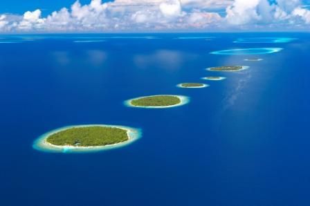 maldives atoll aerial coral ring