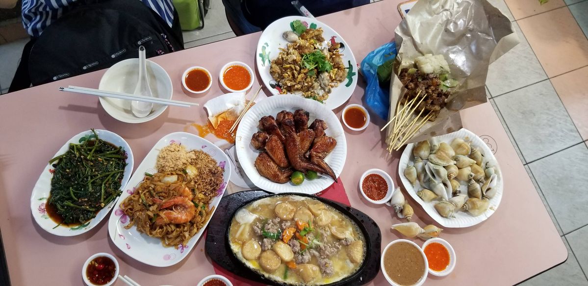 singapore hawker food spread