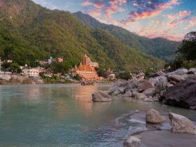 rishikesh ganges dawn aerial valley
