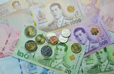 Thai baht coins notes currency