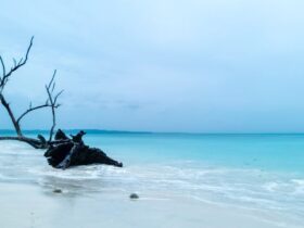 andaman hidden beach blue water cove empty