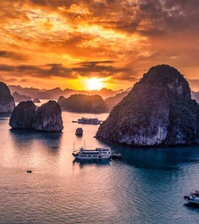 vietnam ha long bay karst sunrise
