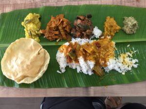 singapore vegetarian banana leaf rice