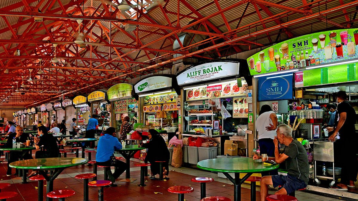 singapore hawker centre interior